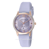 LOFOTEN F-2322L Purple Rosegold Sapphire Glass Rubber Strap